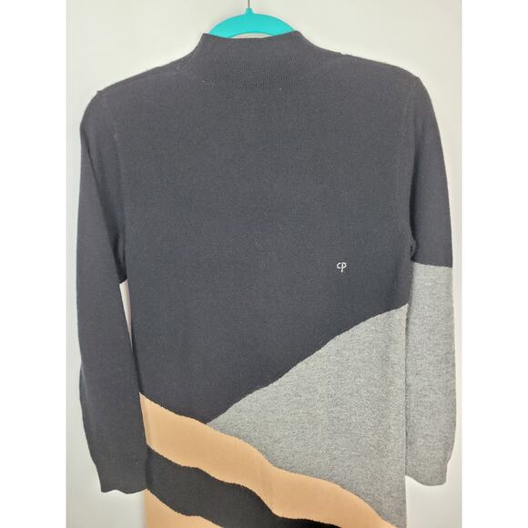 Chinti & Parker Womens Cashmere Wool Sweater Dress Black Beige Gray Size Small - Picture 6 of 9